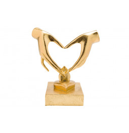 Decorative figure Hands, gold colour, 19x11x19cm