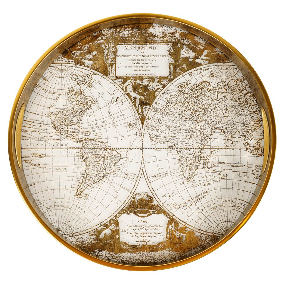 Decorative tray Fresneda L, D45cm H4.7cm