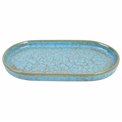 Plate Scratch Blue, oval, brown/blue, porcelain, 25x14cm H2cm