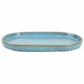 Plate Scratch Blue, oval, brown/blue, porcelain, 25x14cm H2cm