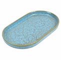 Plate Scratch Blue, oval, brown/blue, porcelain, 25x14cm H2cm