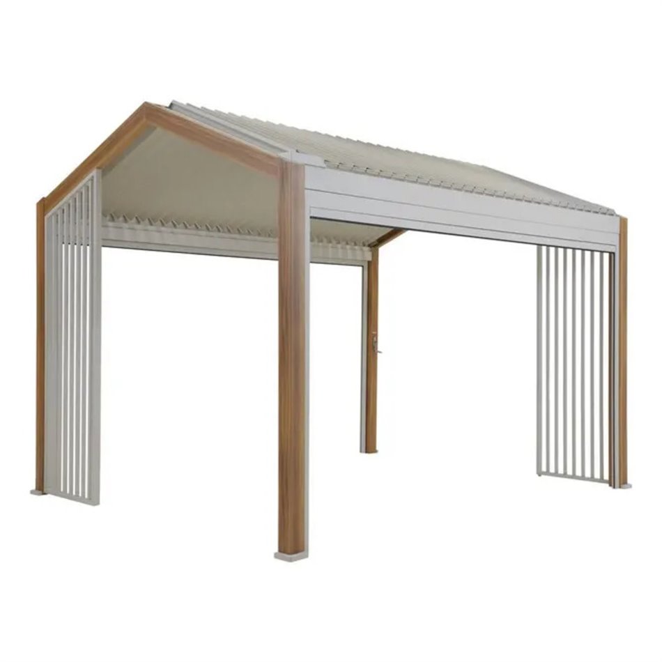 Aia varjualune/pergola Laecozia 4x3m, alumiinium, puiduimitatsioon