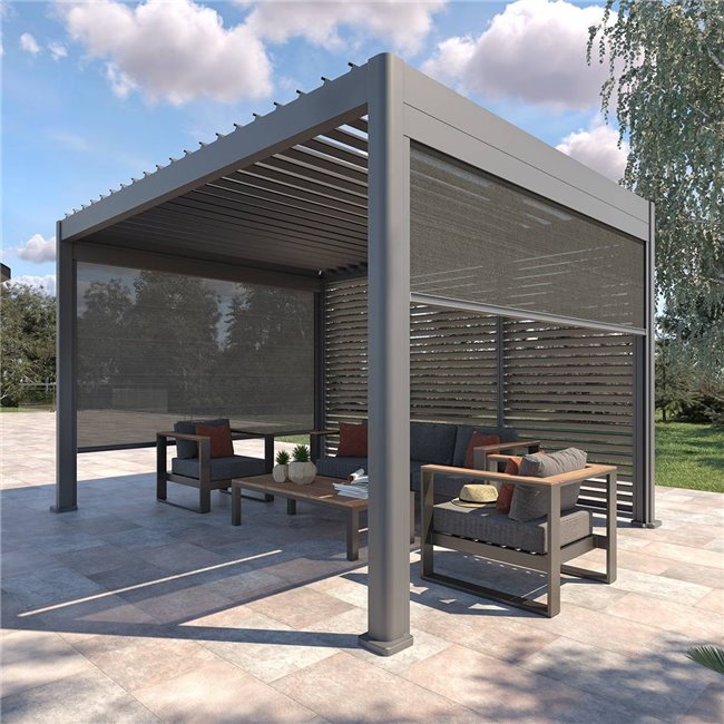 Aia varjualune/pergola Laevora 4x3m, alumiinium, grafiidivärvi