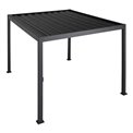 Aia varjualune/pergola Laevora 4x3m, käsitsi reguleeritavate katuselamellidega, alumiinium, grafiidivärvi
