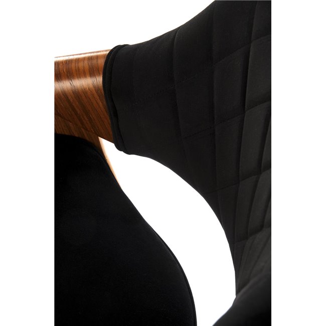 Bar stool H124, nut/black, H93-114x55x52cm