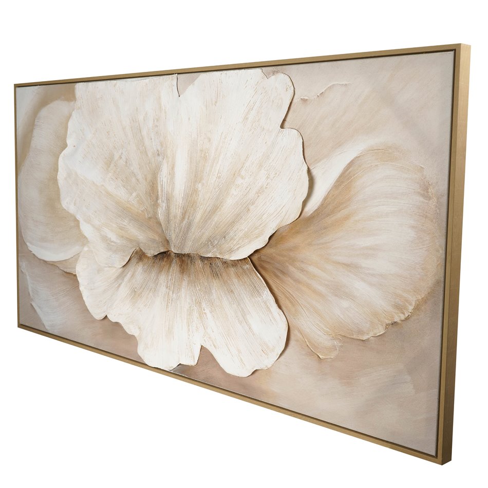 Õlimaal Flower in beige, 140x70cm