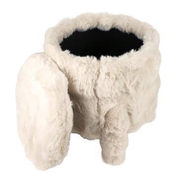 Pouf with storage Fananno M, cream, H39cm, D40cm