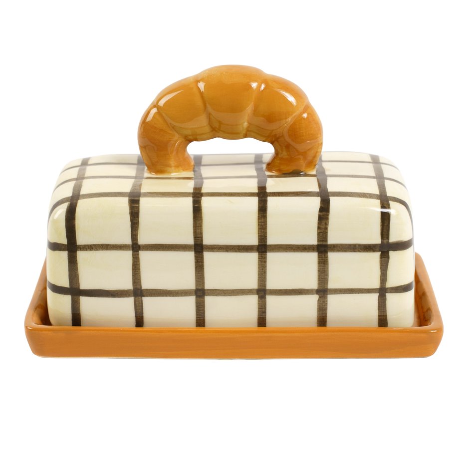 Butter dish with lid Croissant, ceramic, H12x18.1x9.8cm