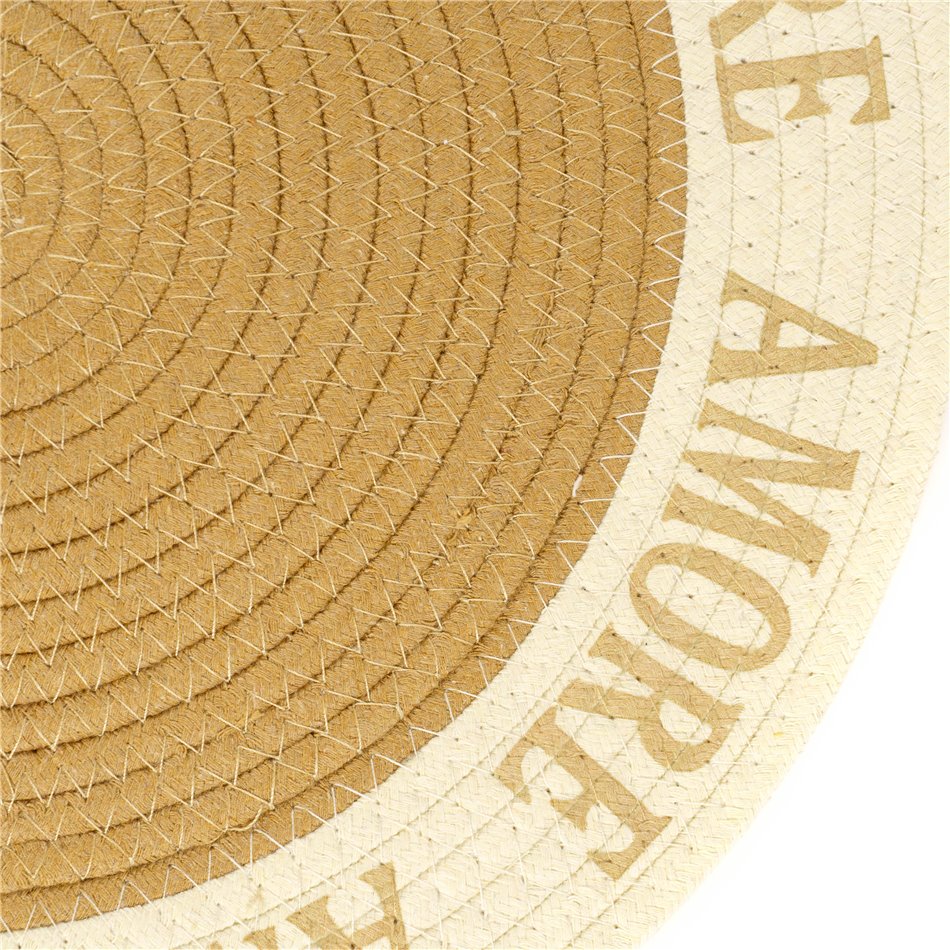Lauamatt Amore, beež/kreemikas värv, D38cm, H0.6cm