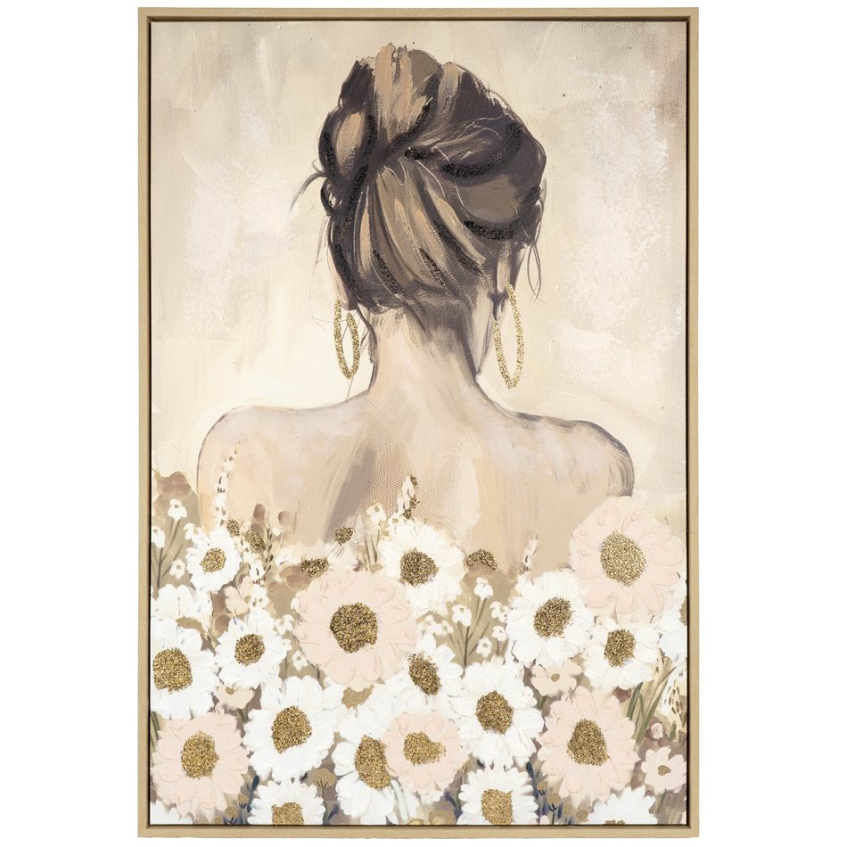 Canvas picture Lady white, 60x90x4.3cm