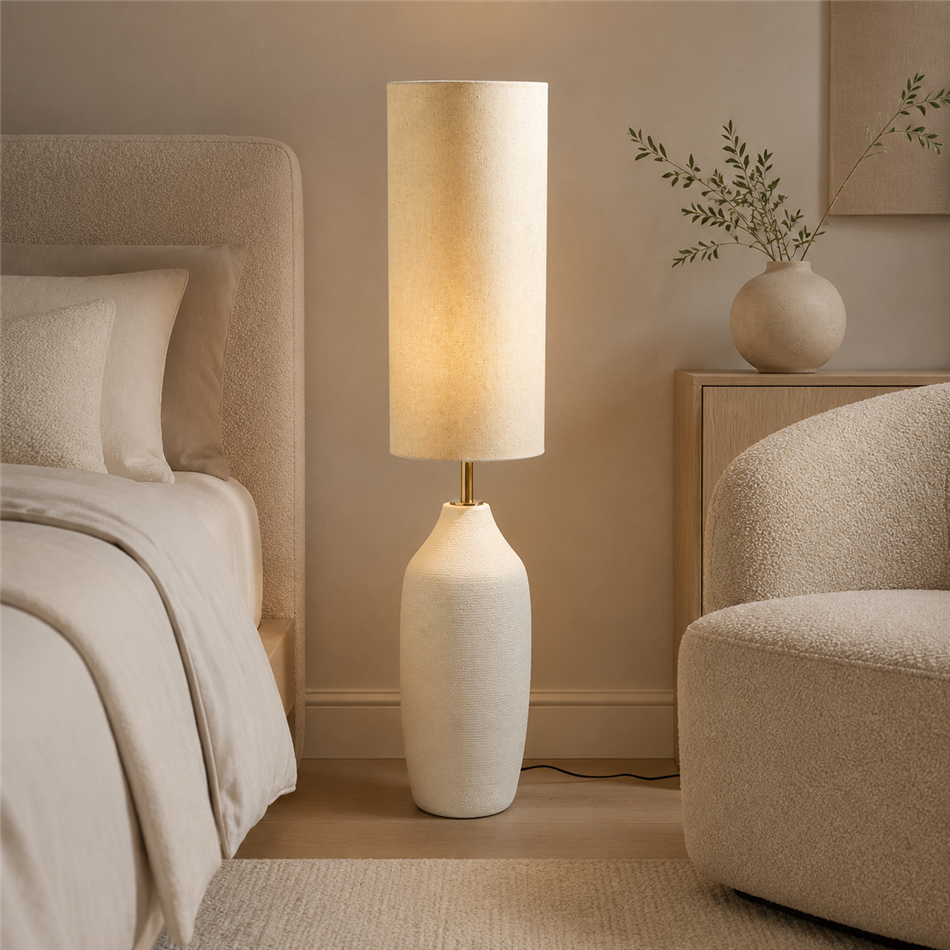 Põrandalamp Narros white, H124.5cm, D28.5cm, E27 60W(MAX)