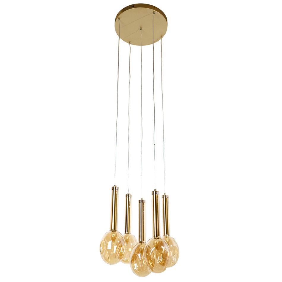 Подвесной светильник Idala, золотистый цвет, H120cm, D45cm, E27x5 60W(MAX)