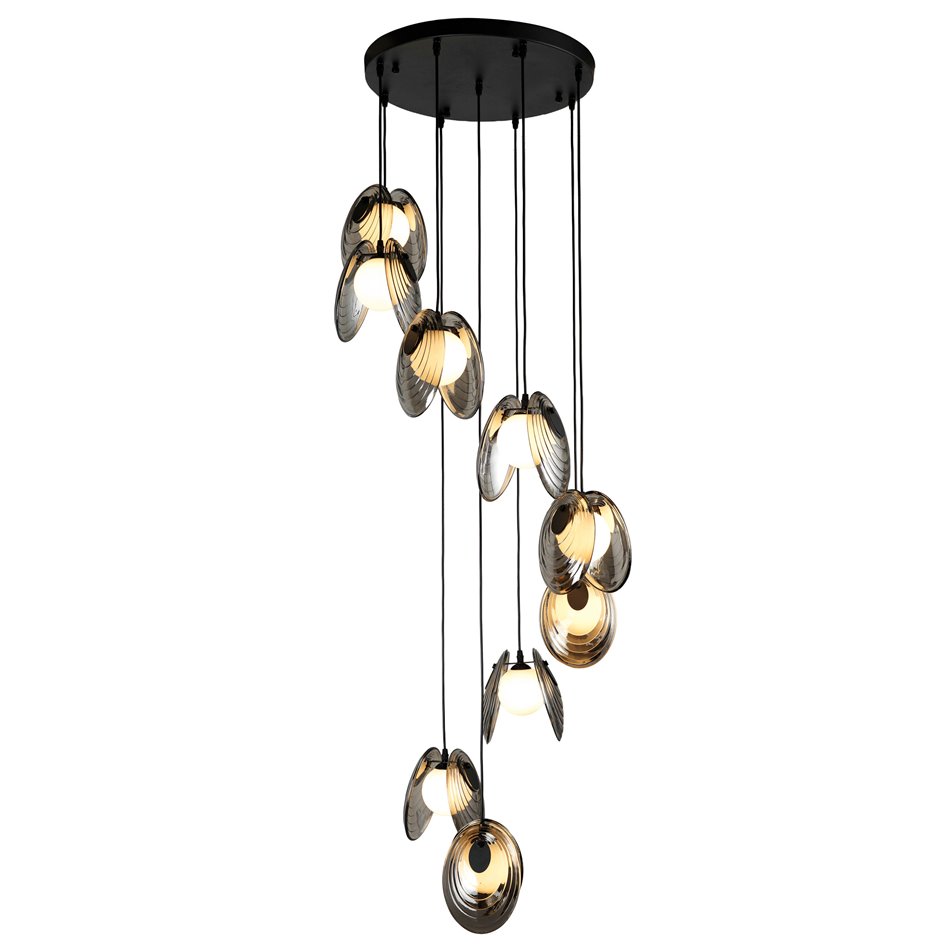 Rippvalgusti Ikaria, must/valge, H150cm, D45cm, G9x9 15W(MAX)