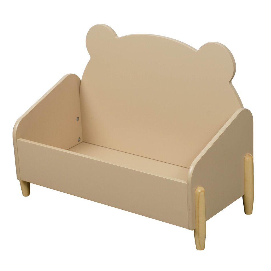 Chest Teddy, MDF/pine wood legs, beige, H44.2x61x28.5cm