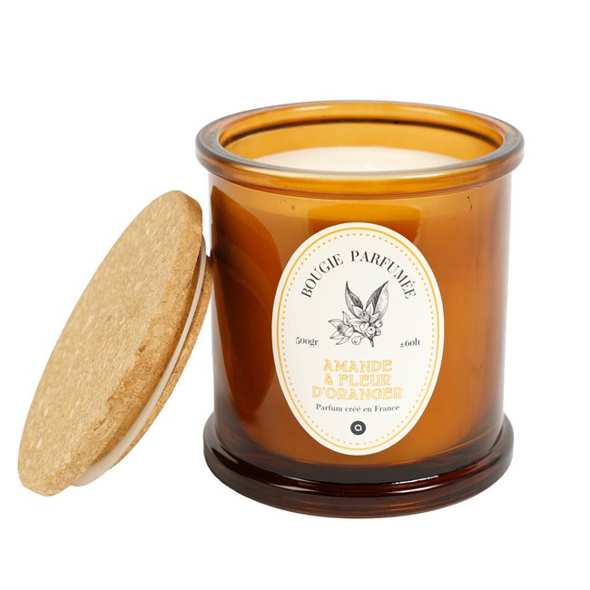 Candle in glass jar HAPO, 500g, H12.5cm, D11.3cm