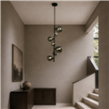 Pendant lamp Rados smoky/black, H120x28x28cm, G9x7 5W(MAX)