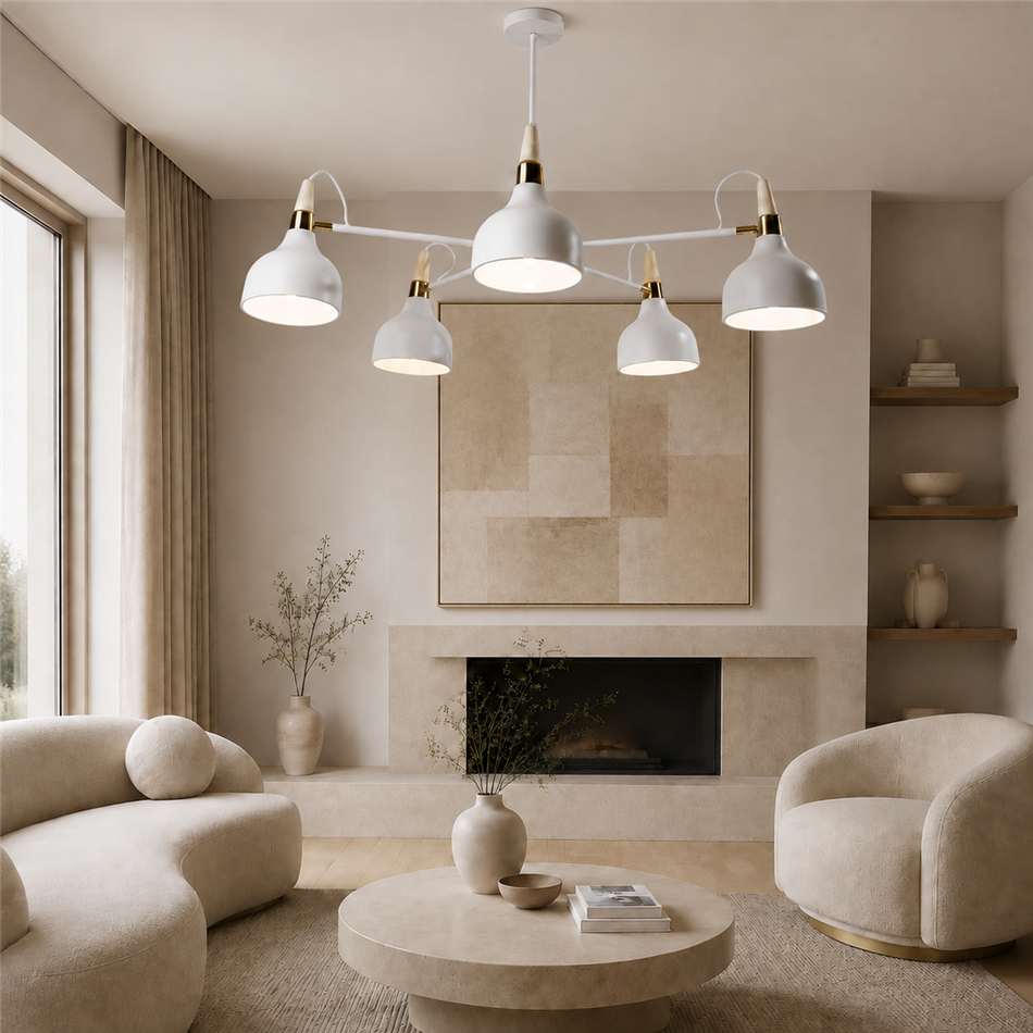 Rippvalgusti Mondovi 5, D85cm H60cm, E27x5 40W(MAX)
