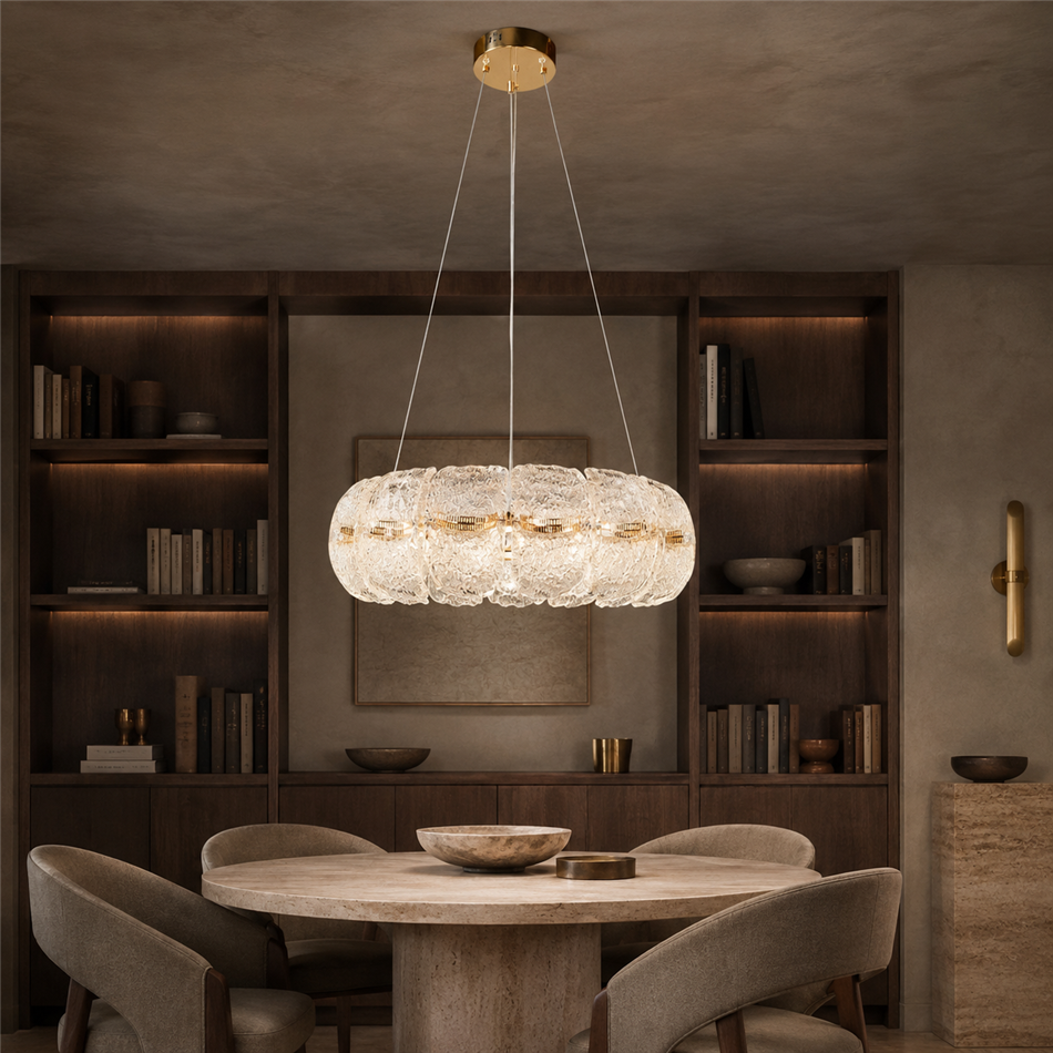 Rippvalgusti Snarteno, läbipaistev/kuldne värv, D60cm, LED 120W, 3000K/4000K/6000K, 7560lm