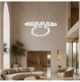 Rippvalgusti Sailly, läbipaistev/messingist värv, D78cm, LED 79W, 3000K/4000K/6000K, 4345lm