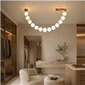 Pendant lamp Illo white 83, white/copper color, 83-120cm, LED 22W, 3000K, 2200lm