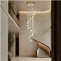 Rippvalgusti Yaboka gold, läbipaistev/kuldne värv, H280cm, D50cm, LED 100W, 3000K/4000K/6000K, 5500lm