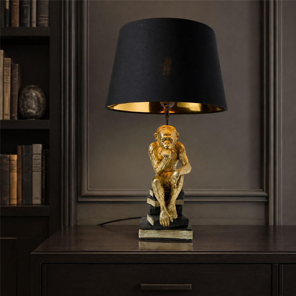 Decorative table lamp Monkey reading, H50.5cm, D31cm, E27 40W(MAX)