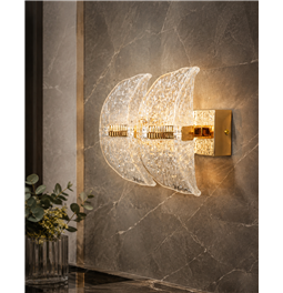 Seinalamp Snarteno, läbipaistev/kuldne värv, H20x24cm, LED 30W, 3000K/4000K/6000K, 1890lm