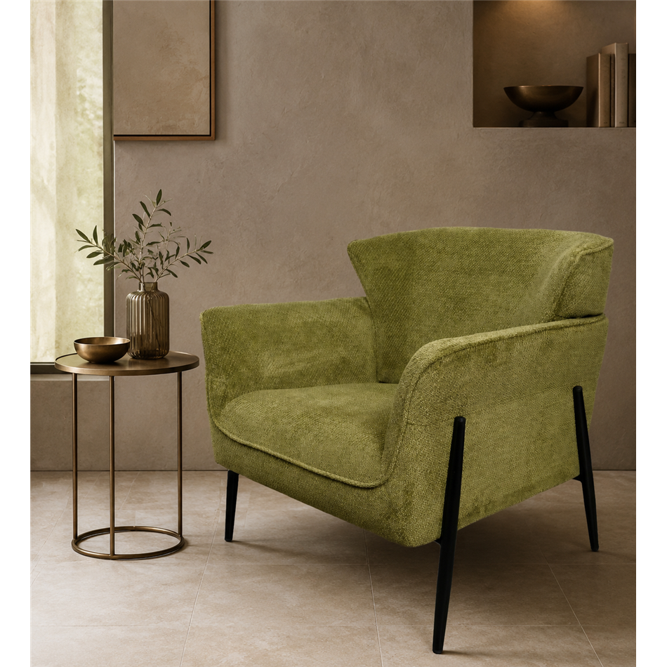 Armchair Dolni green, H83x81x83cm, seat height 44cm