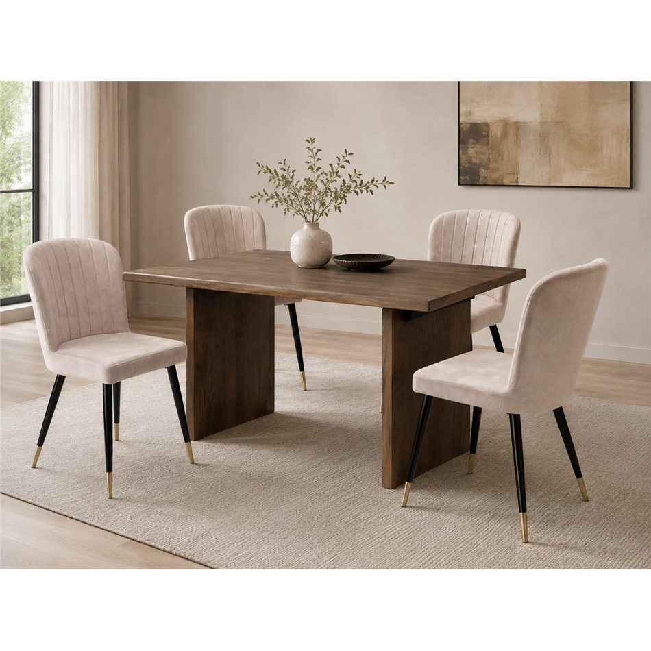 Dining chair Talberg, beige color, H86x48x47cm, seat height 49cm