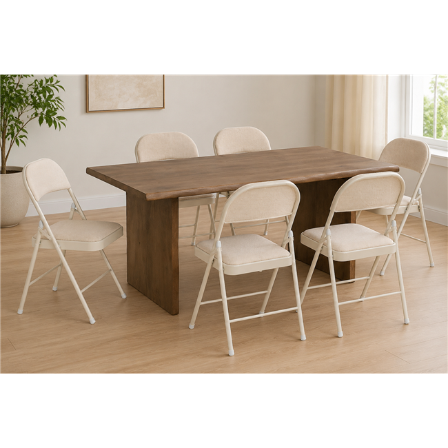 Folding chair Flexy, beige, H79.5x46.5x46.5cm, seat height 45.5cm
