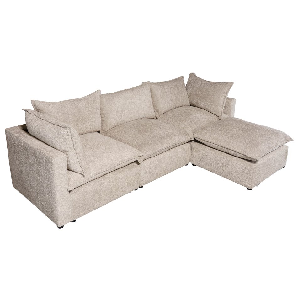 Pouf Quelle, Abriamo 02,  light taupe, H45x80x80cm