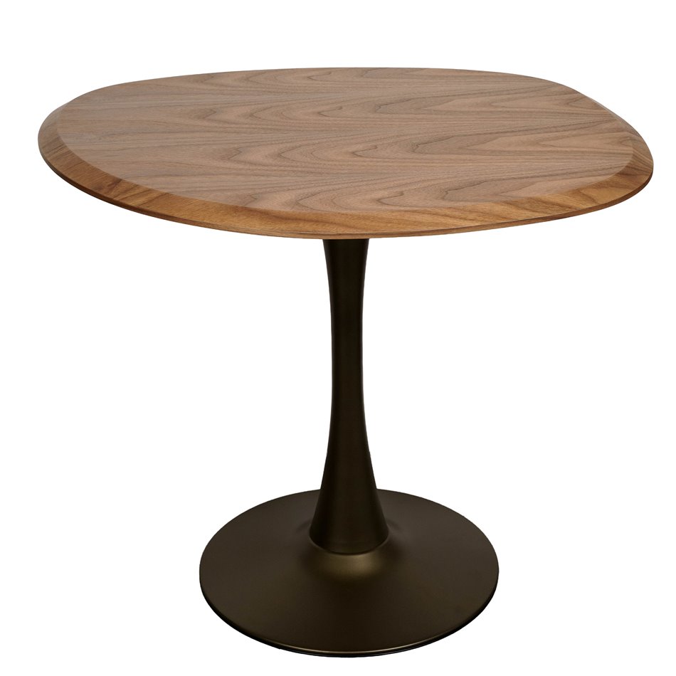 Dining table Tolly, walnut veneer/MDF/metal, 95x79cm H76cm