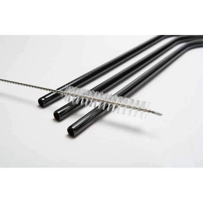 Metallist joogikõrred, 3tk, musta värvi, 21cm