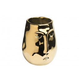 Vase Face, gold colour, H19.5cm, D10.5cm