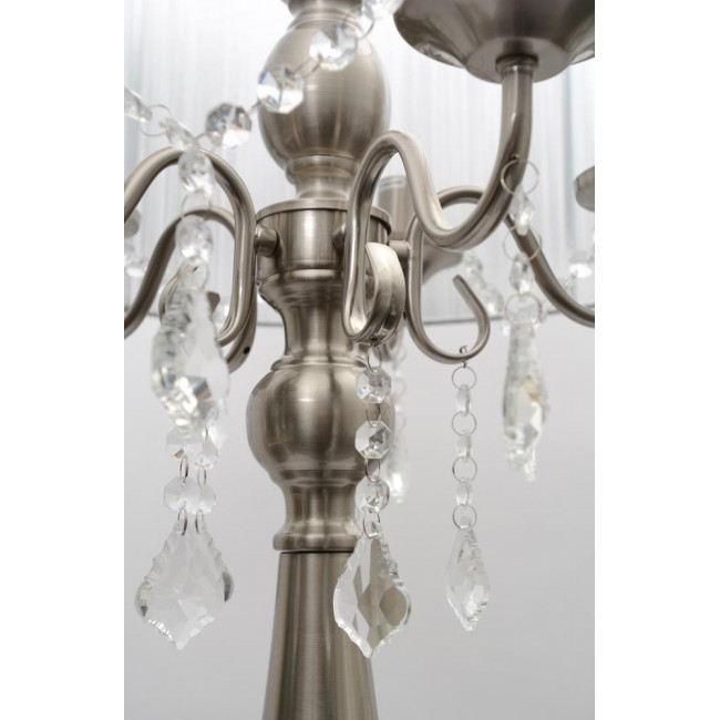 Торшер MARI cеребряный, E14 5x40W, H-165cm, Ø-50cm, сатиновый никель