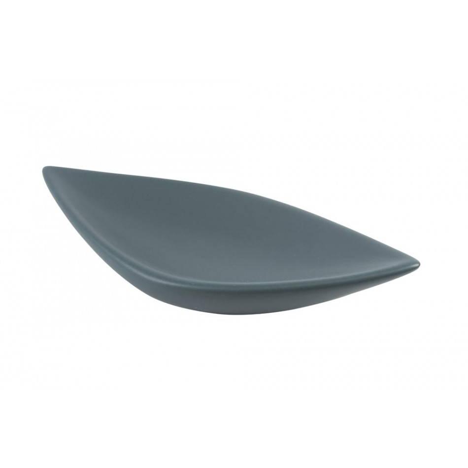 Decorative dish Leaf, grey matt, H5.5x41.5x22.5cm