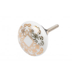 Ручка мебельная, с золотым узором, керамика, H20x20x40мм