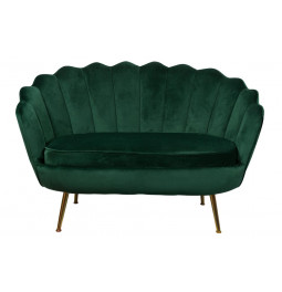 Кресло для отдыха Shell, 2-х местный, темно-зеленый, 85x129x85cm, высота сиденья 43cm