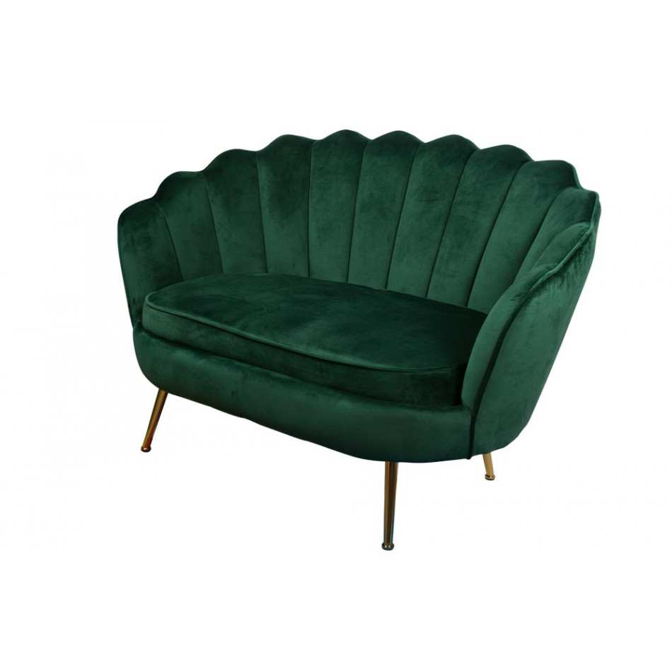 Double armchair Shell, dark green, 85x129x85cm, seat height 43cm