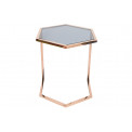 Столик Edsberg S, тонированное стекло / розовое золото, H50cm D41cm