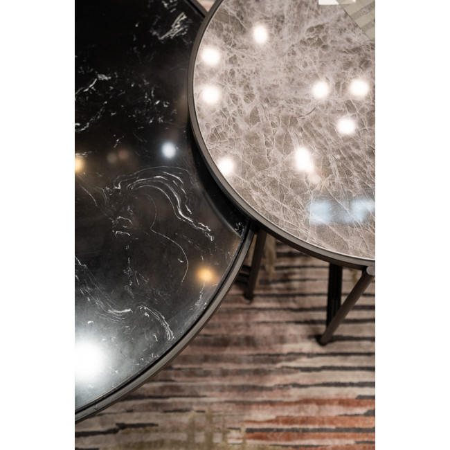 Table Barcelona, metal/artificial marble, 65x65x45cm