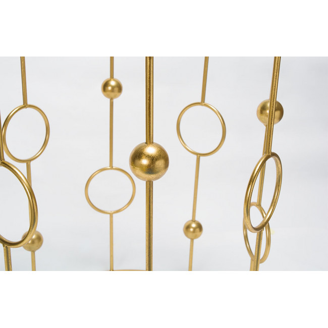 Metal table Bareiro L, gold colour, D49.5xH60cm