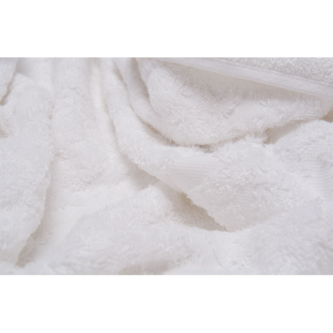 Bamboo towel Bamboo leaves, 70x140cm, white colour, 550g/m2