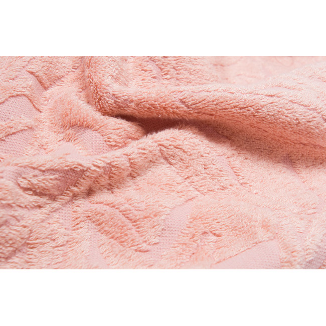 Полотенце бамбукового волокна Bamboo leaves, 50x100cm, цвет лосося, 550g/m2