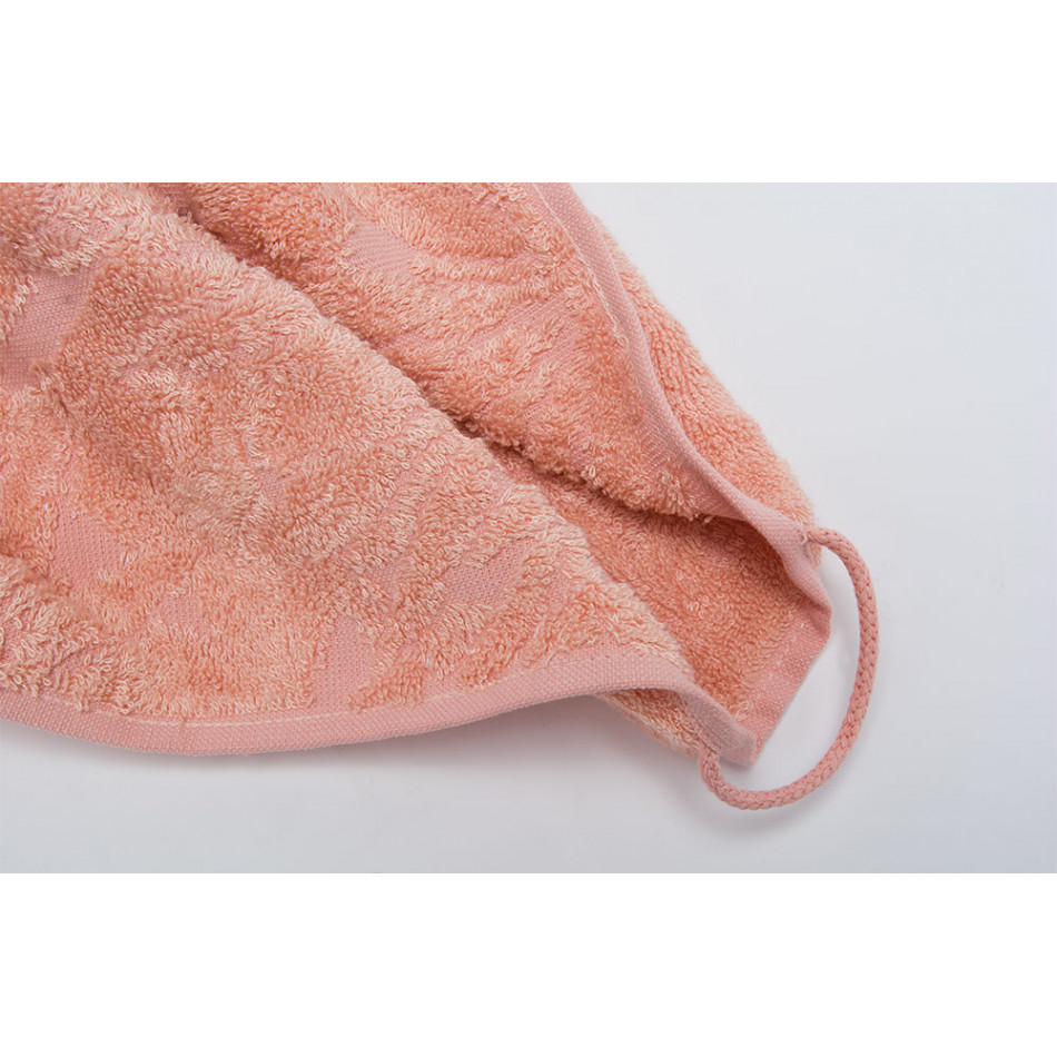 Bamboo towel Bamboo leaves, 70x140cm, salmon colour, 550g/m2
