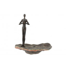 Wall deco Meditation standing man, 25x28x13.5cm