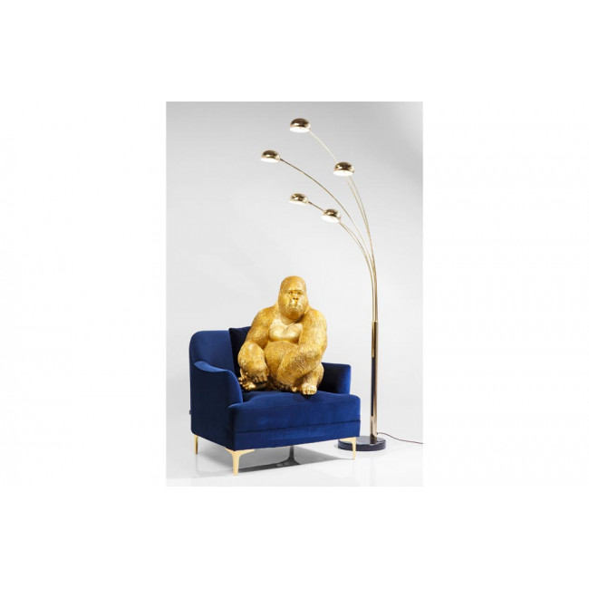 Deco figurine Monkey Gorilla Side XL, gold, 76x60x55cm
