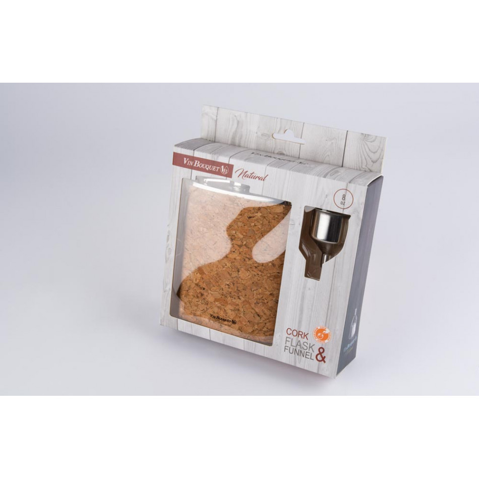 Фляга Cork с воронкой, H13.5x9.5x2cm