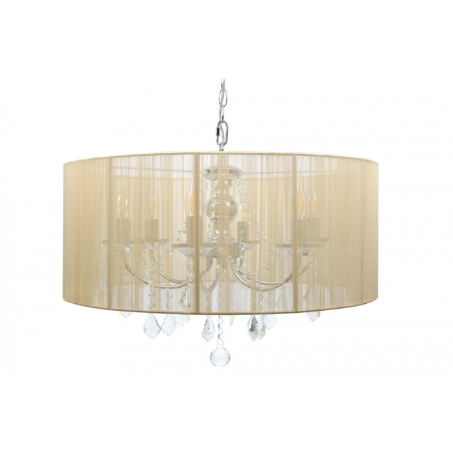 Pendant lamp MARI, cream colour, H58-130cm, Ø-60cm E14 6x40W
