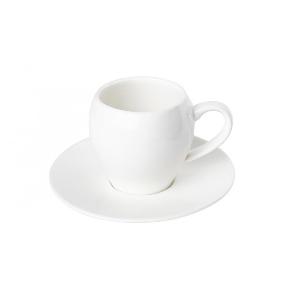 Portselanist Espressotass alustassiga, h7cm, D12.8cm, 150ml